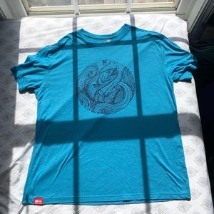 XL (Runs Small) Blue Meridian Line tee with Fish